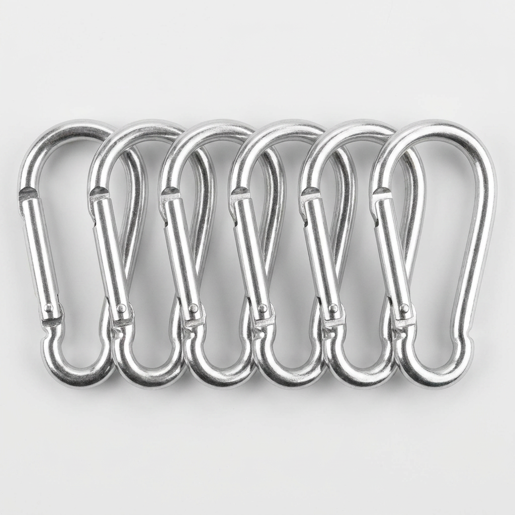 Heavy Duty Quick Lock Carabiners (24Kn Rating) – 6 Pack